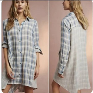 Anthropologie Saturday Sunday Muslin Plaid Shirt dress